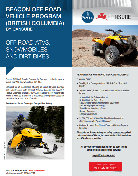 Get a 5% discount on your ATV insurance!